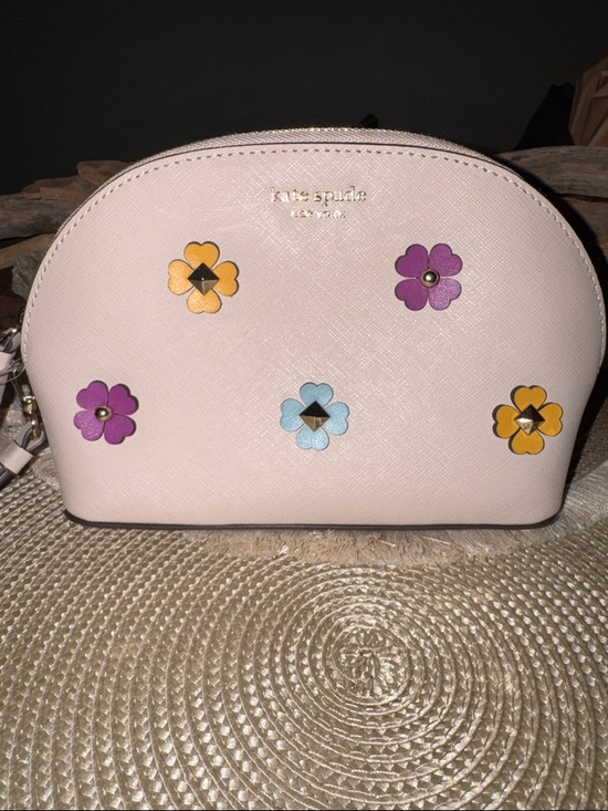 kate spade Handbags - kate spade Pale Pink Floral Appliqué Cosmetic Case